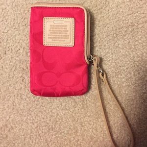 NEVER USED pink coach wristlet