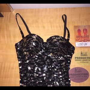 Marciano black/silver sequin bustier