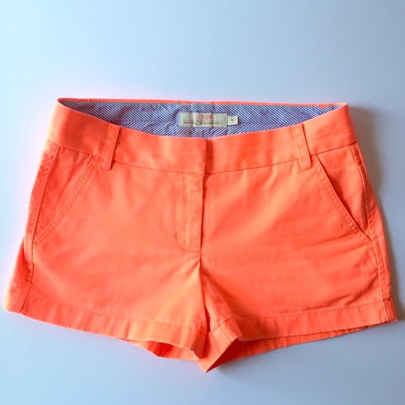 J. Crew neon orange chino shorts: size 4