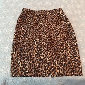 LOFT Curvy Fit Leopard Print Pencil Skirt NWT