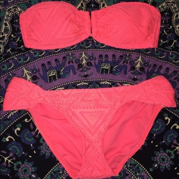 Neon Orange Lace Bikini