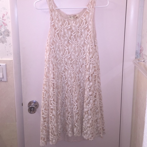 Cream and White Lace Free People Dress