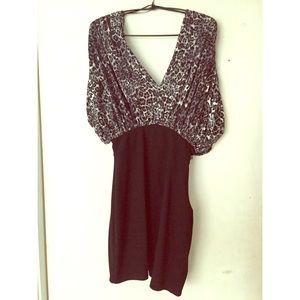 Sexy blue leopard print and body con Zara dress