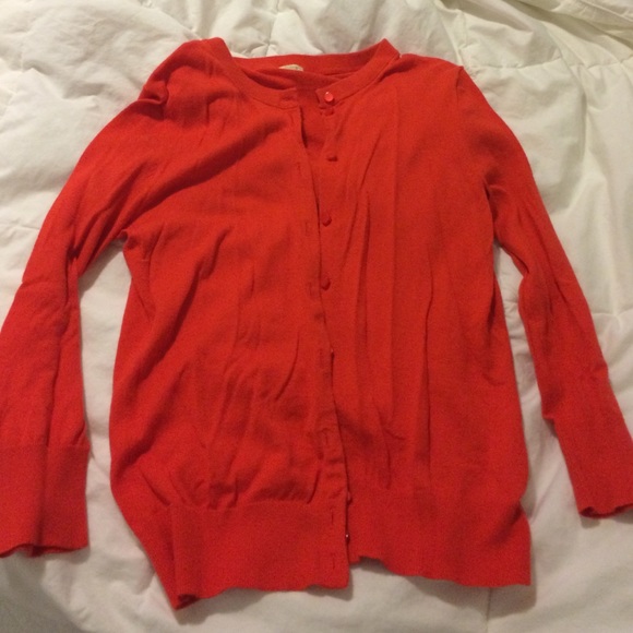 J. Crew Factory Clare red cardigan sweater