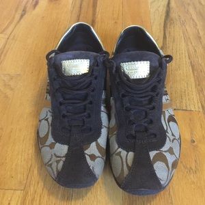 Brown Monogram coach sneakers