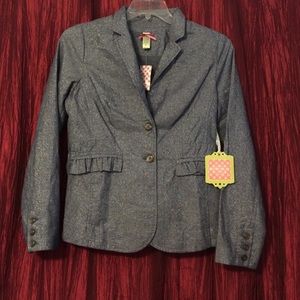 NWT Gray Silver Sparkle Blazer Jacket