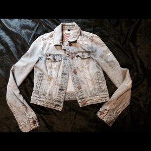 Distressed jean jacket