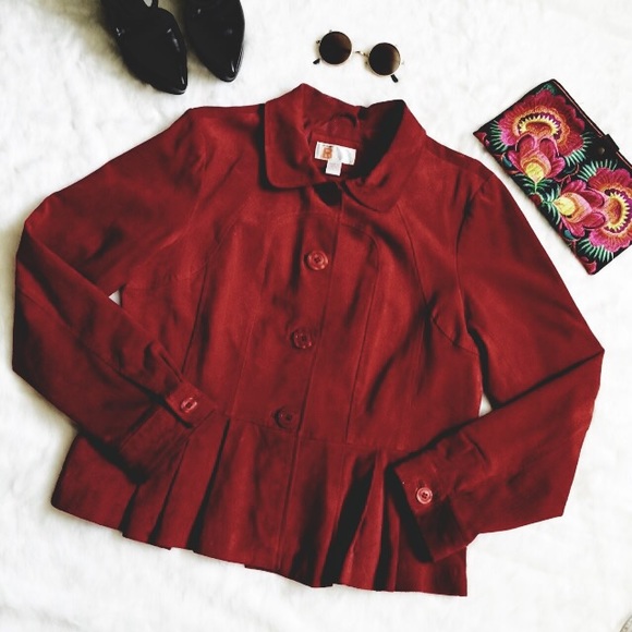 Bernando Collection Jackets & Blazers - Red Suede Jacket