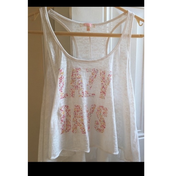 White Floral Tank Top