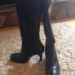 black high heel boots