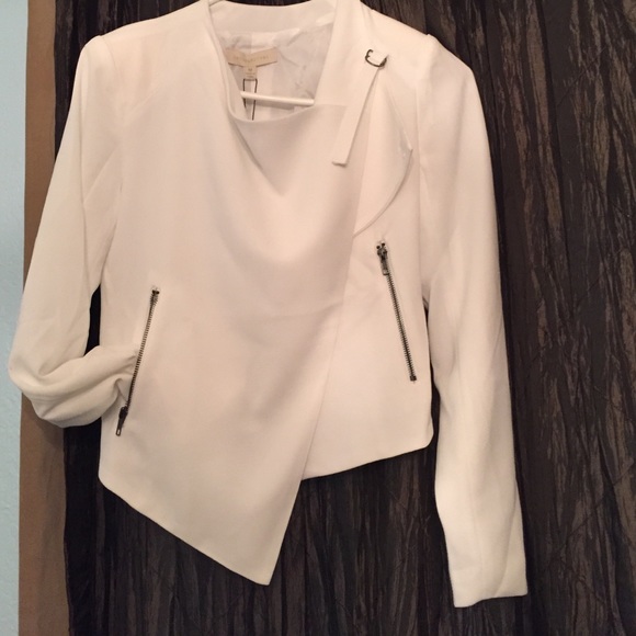 White zip drapey jacket boutique brand Sz. M