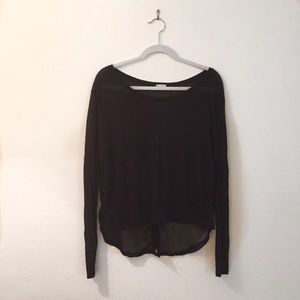 John Galt Brandy Long Sleeve Open Back Shirt