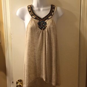 Cute beaded sleeveless sweater!