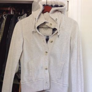 A&F Cute jacket hoodie, heather oatmeal