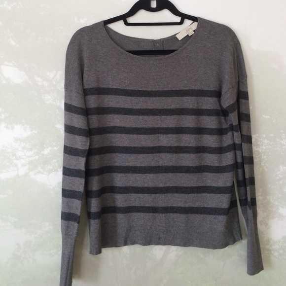 Grey Striped Loft Sweater