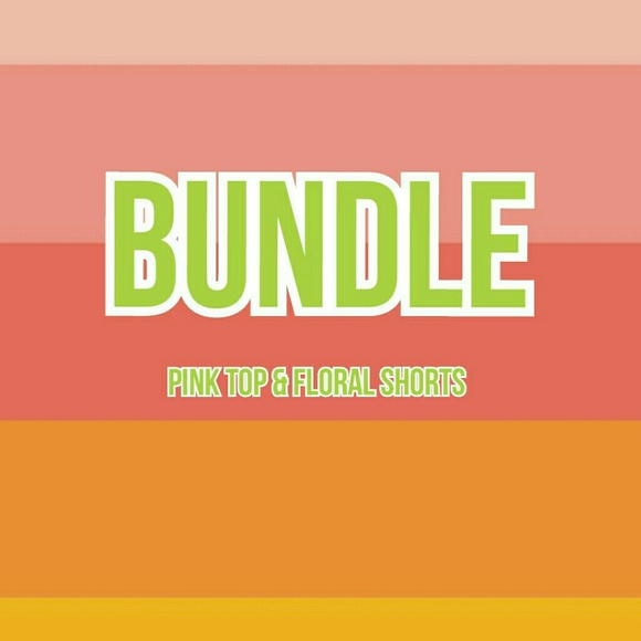 Pink shirt & floral shorts