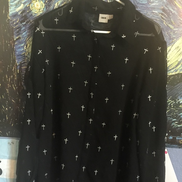 ASOS Sheer Cross Top