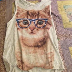 Nerdy kitten tank top