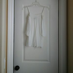 White cold shoulder top