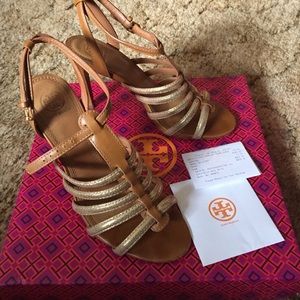 Tan/Gold Tory Burch Sandals