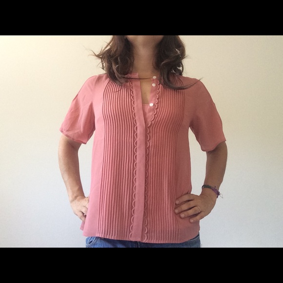 Madewell Coral Blouse Top