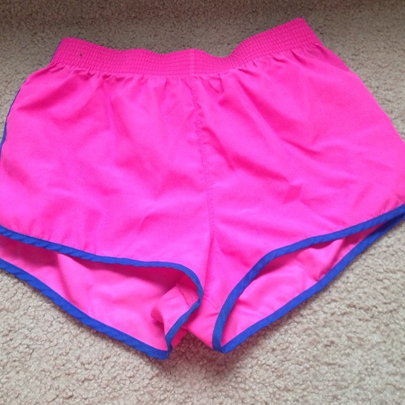 Hot pink and blue line shorts