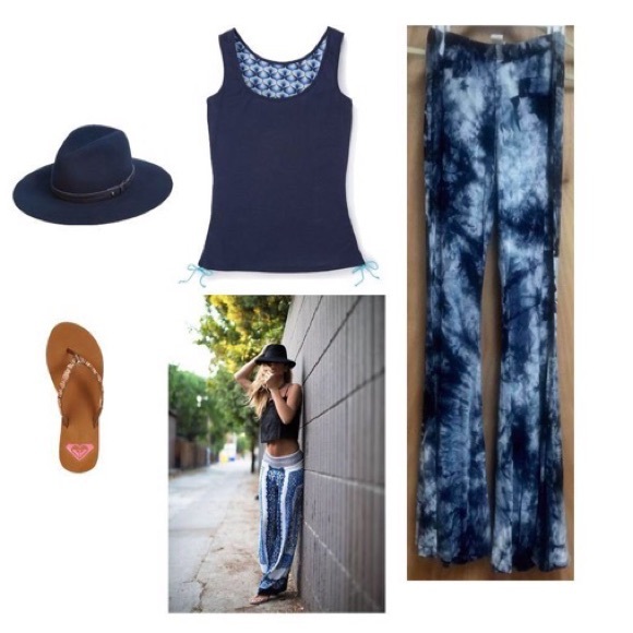 🌺HP 8/6🌺TIE DYE BELL BOTTOMS IN BLACK OR BLUE - Picture 3 of 4