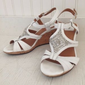 White Wedges with Silver Beading