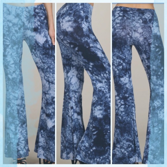 🌺HOST PICK 10/23🌺TIE DYE BELL BOTTOMS IN BLUES - Picture 2 of 2