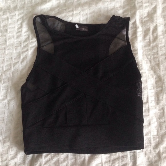 Urban outfitters black mesh crop top