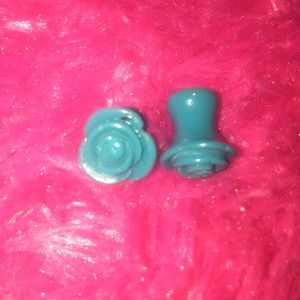 Teal rose plugs 0g