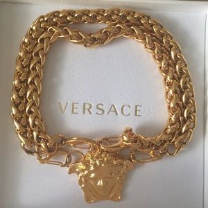 Versace medusa double chain necklace