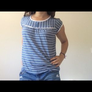 Lacoste Striped Shirt blue and white stripe