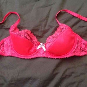 Neon Pink VS Half-Lace Demi Bra