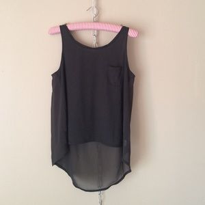American Eagle Sheer back Grey tank