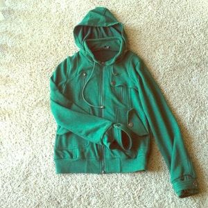 Modcloth green zip up hoodie