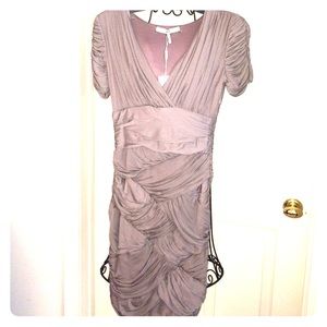 Halston Heritage Taupe sexy rouched dress. NWT