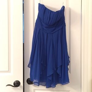 Strapless Chiffon Dress with Layered Skirt Size 10