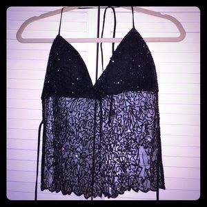 Backless padded halter top