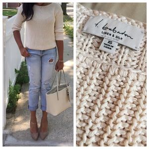 T. Babaton Off White Chunky Knit Sweater Sz XS