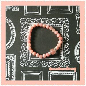 "Pink Lady" beaded bracelet