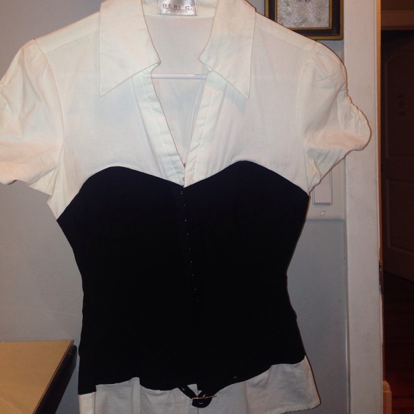 Black and white blouse