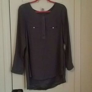 H&M sheer gray top size 10