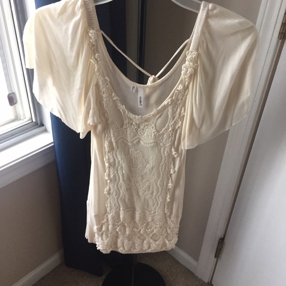 Studio Y Tops - Cream Colored Lace Top