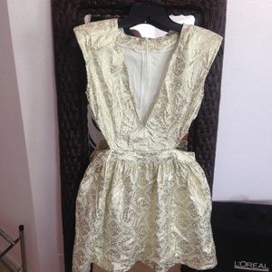 Gold Metallic Mini Dress