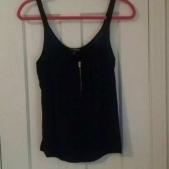 Express sheer zipper front tank. Almost crop sz m