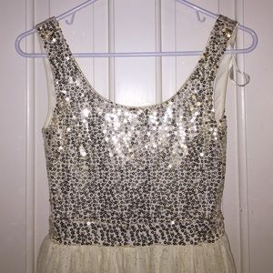 gold sequin dress