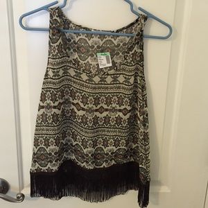 Sheer fringed top