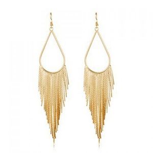 Long gold teardrop earrings