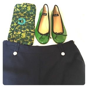 Dolce & Gabbana Green Patent Leather Ballet Flats